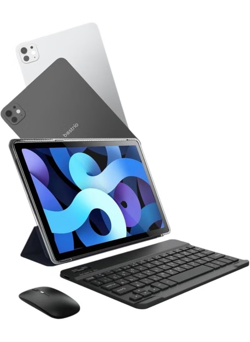 BESTRIO تاب S11 جهاز لوحي بحجم 10.1 بوصة مع لوحة مفاتيح وفأرة وقلم – 8 جيجابايت رام، 512 جيجابايت تخزين، 5G LTE، أندرويد 13، شريحة مزدوجة، خيارات رمادية وزرقاء عالية الأداء للعمل والترفيه - Image 1